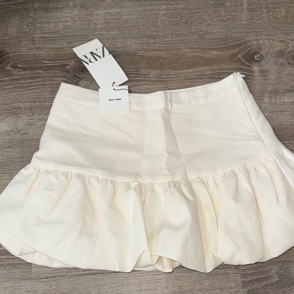 White Ruffled Mini Skirt
